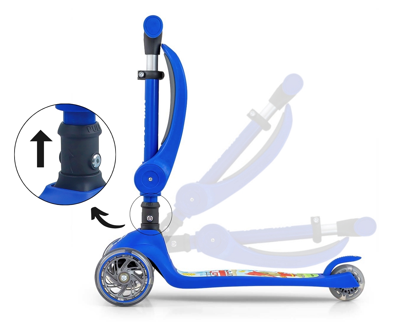 Milly Mally Scooter Fuzzy Blue — zdjęcie 9