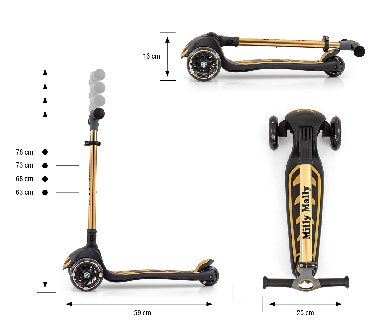 Milly Mally Scooter Boogie Golden — zdjęcie 12