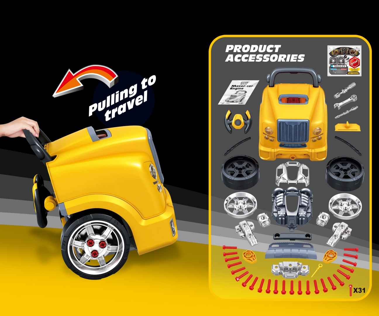 Milly Mally Silnik rozkręcalny N-gine Yellow — zdjęcie 11