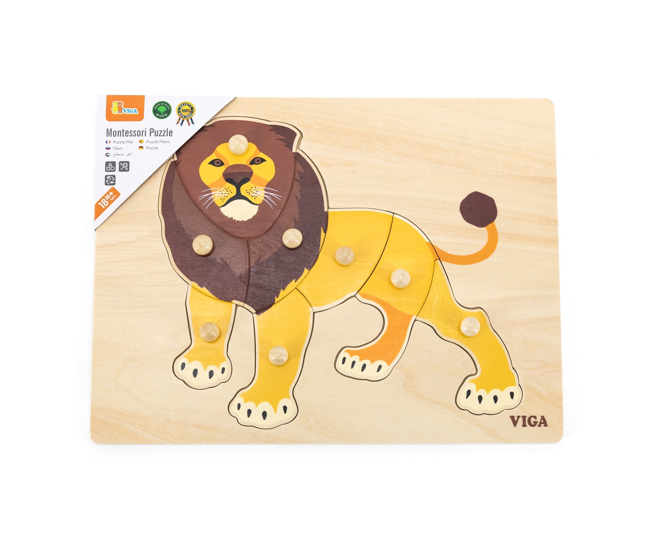 Viga 44602 Puzzle na podkładce z uchwytami - Lew — zdjęcie 3