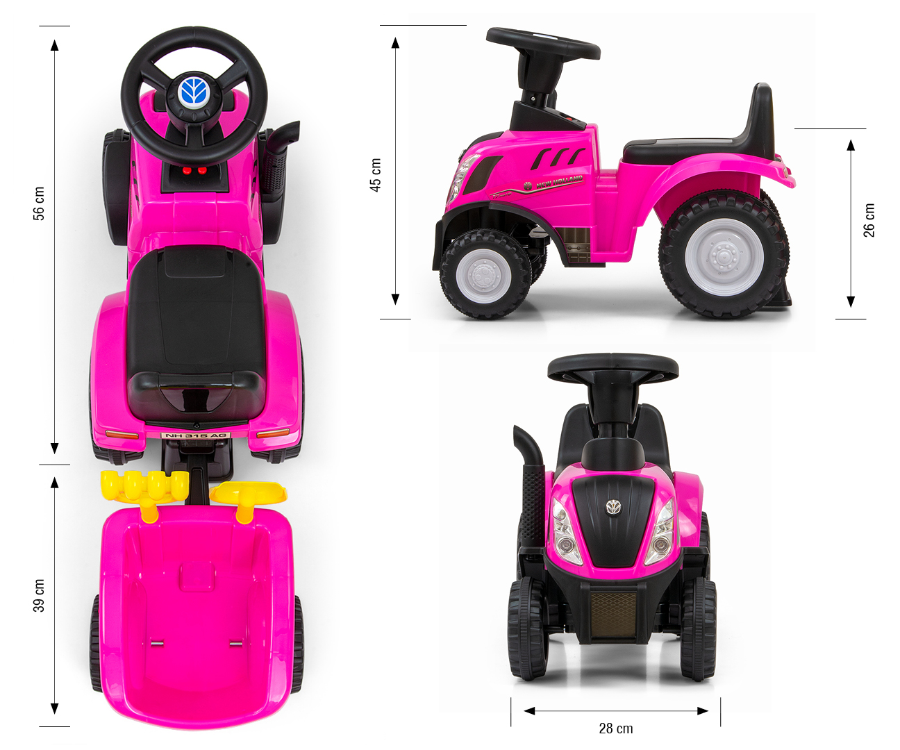 Milly Mally Pojazd NEW HOLLAND T7 TRAKTOR Pink — zdjęcie 10