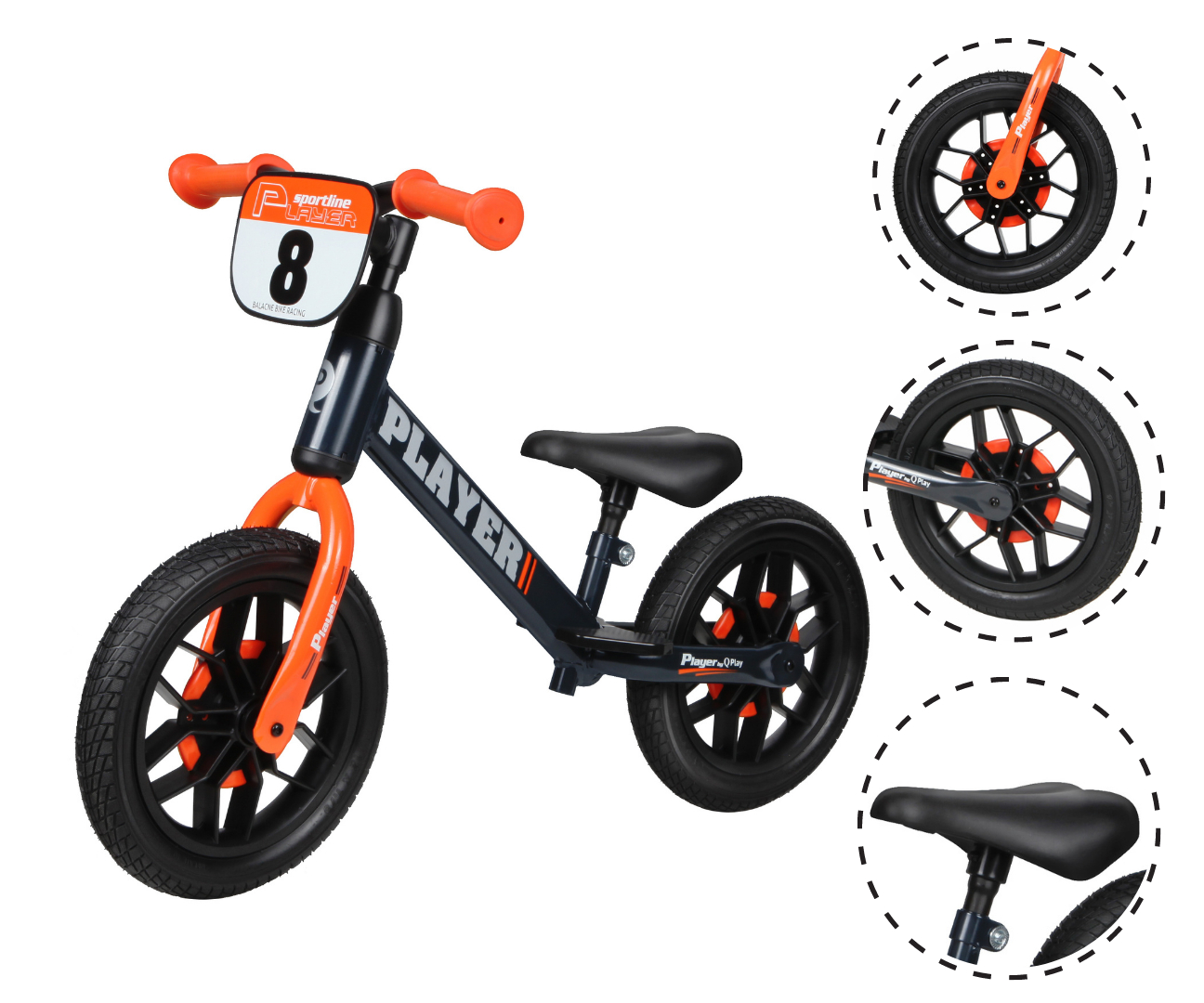 Qplay Rowerek Biegowy Player Orange — zdjęcie 9