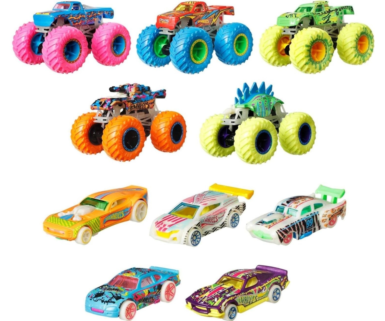 Mattel HCB57 Hot Wheels Monster Trucks Zestaw Świecący w Ciemności — zdjęcie 2