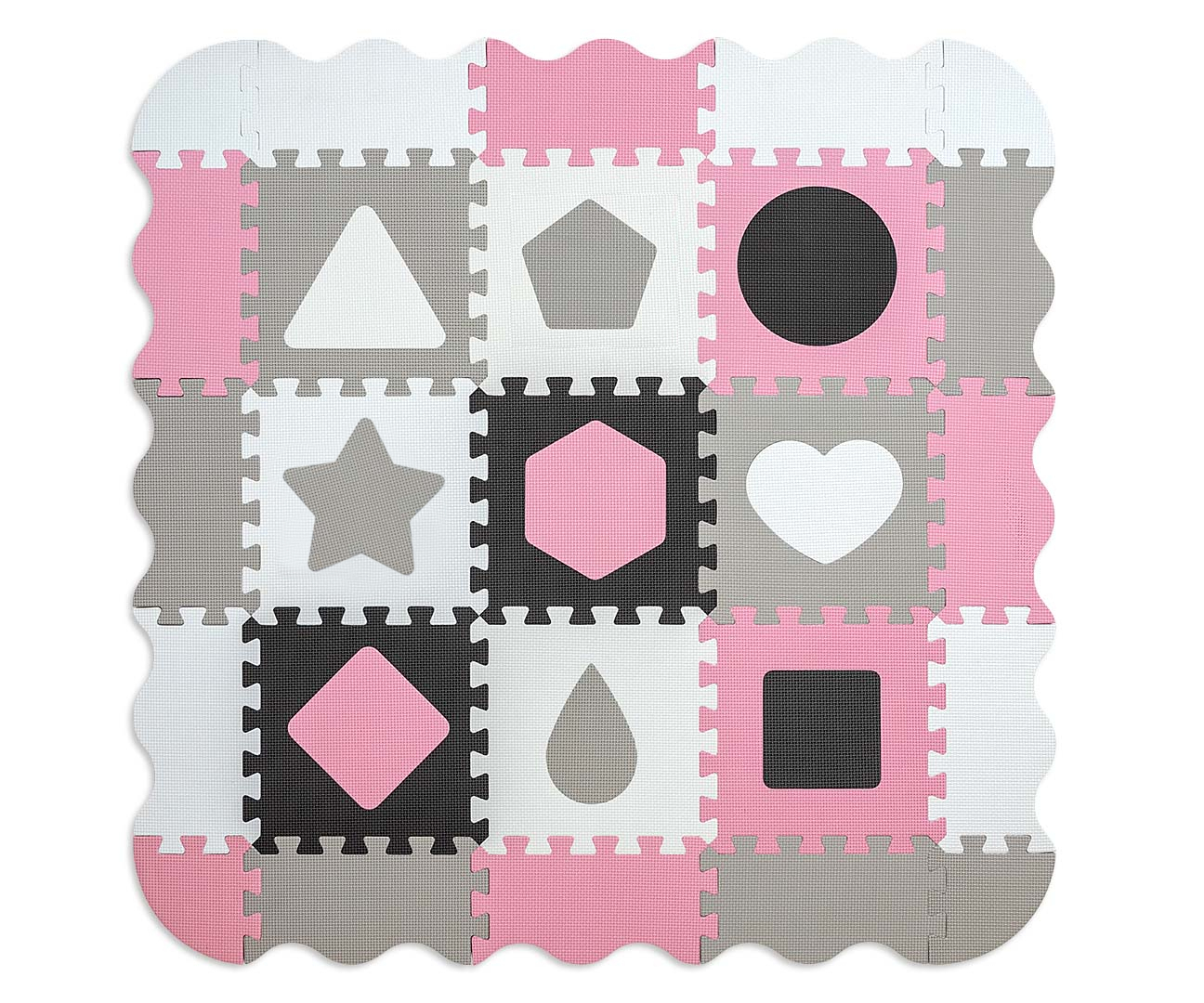 Vahtmatt puzzle Jolly 3x3 Shapes - Pink Grey