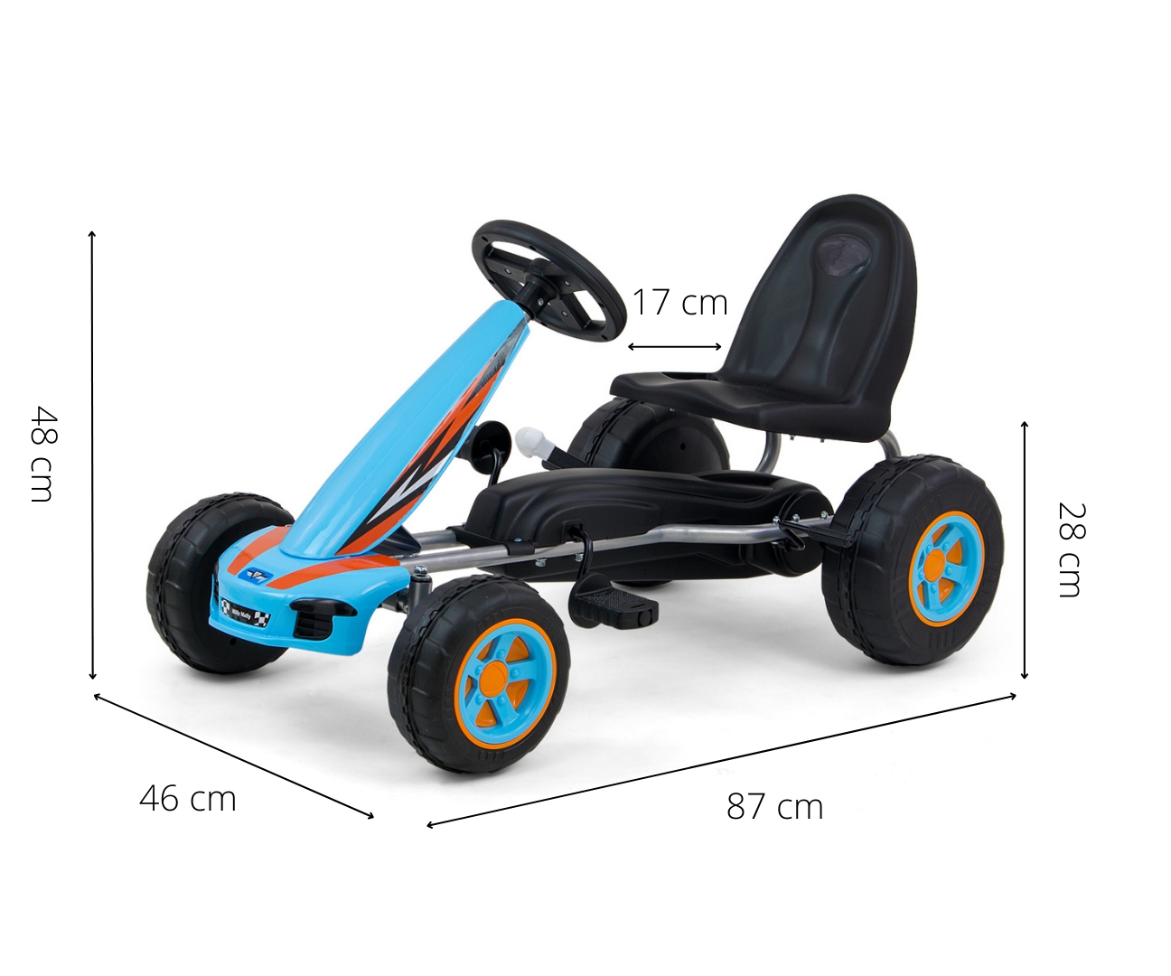 Milly Mally Gokart na pedały Viper Blue — zdjęcie 8
