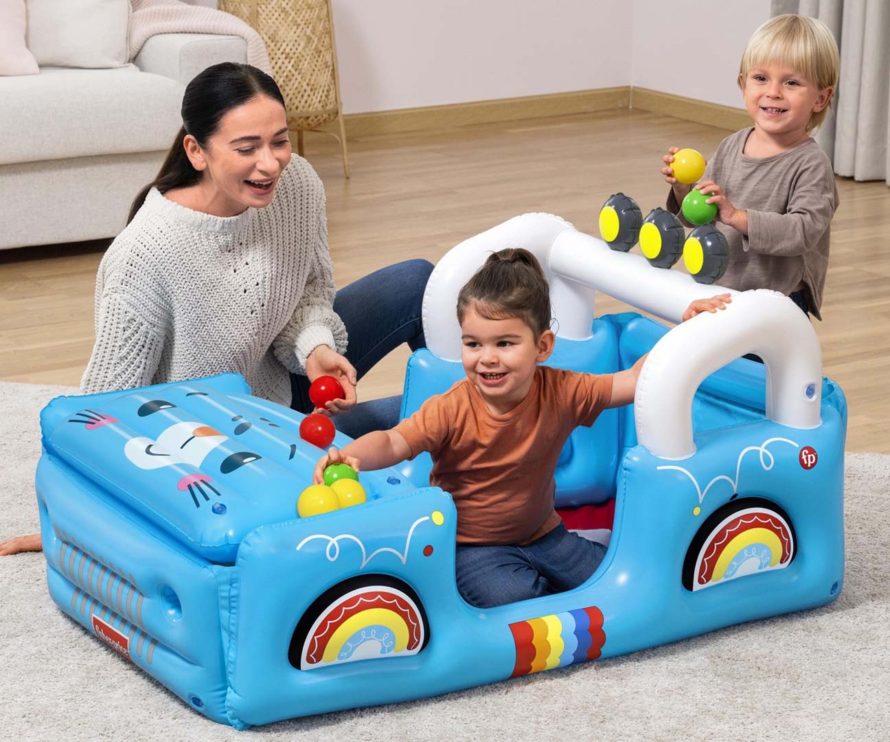 Bestway 93577 Fisher-Price Dmuchany Samochód z piłkami 1.17m x 76cm x 61cm — zdjęcie 2