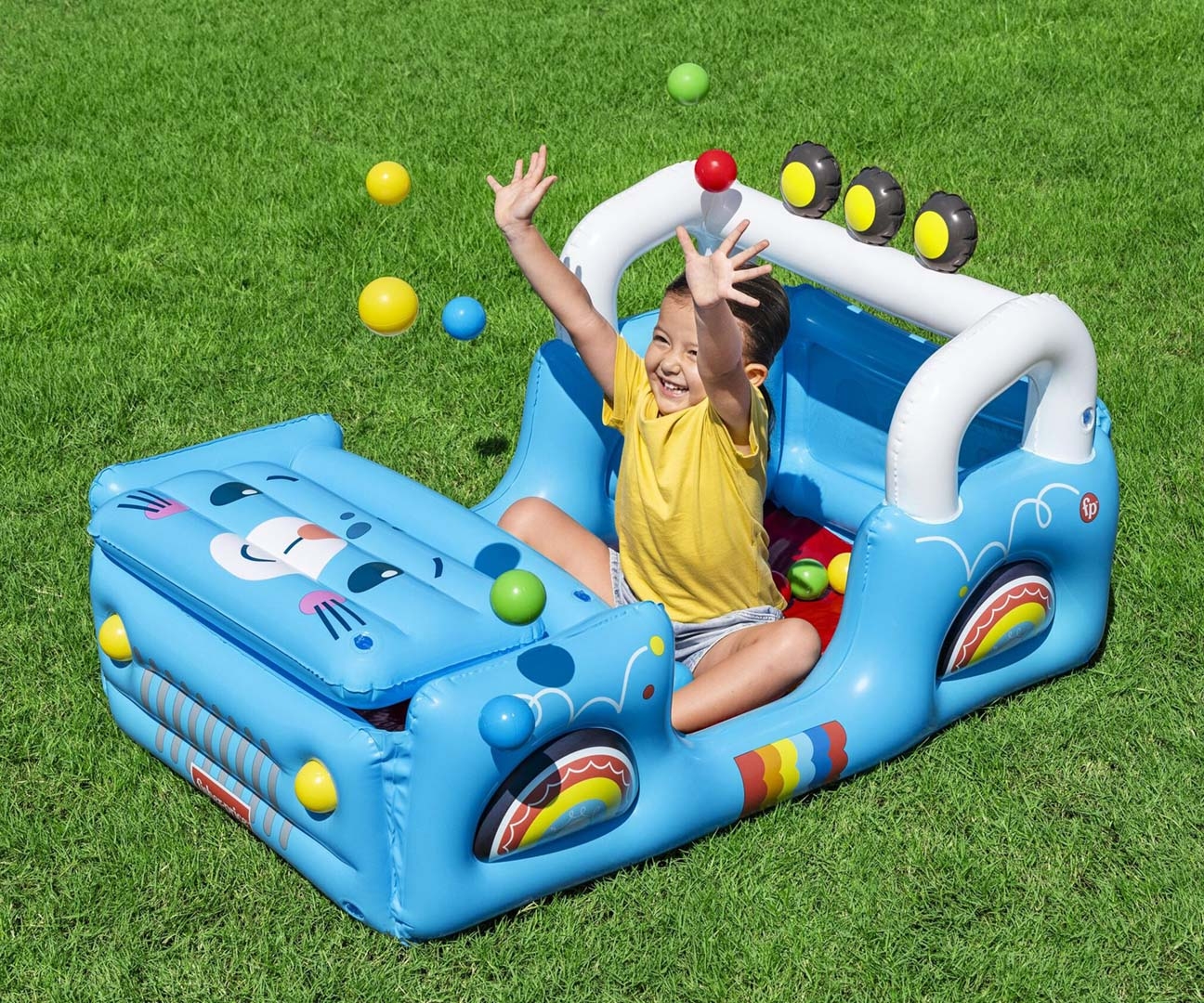 Bestway 93577 Fisher-Price Dmuchany Samochód z piłkami 1.17m x 76cm x 61cm — zdjęcie 3