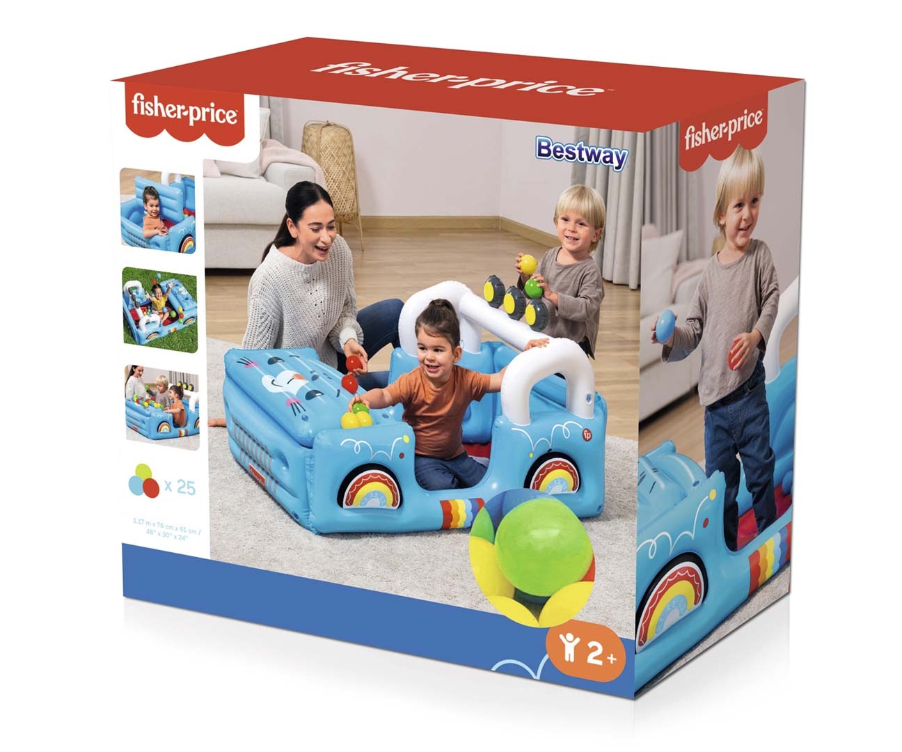Bestway 93577 Fisher-Price Dmuchany Samochód z piłkami 1.17m x 76cm x 61cm — zdjęcie 10