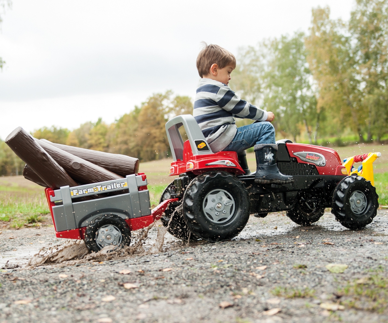 Rolly Toys 800261 Traktor Rolly Junior RT z przyczepą Czerwony — zdjęcie 14
