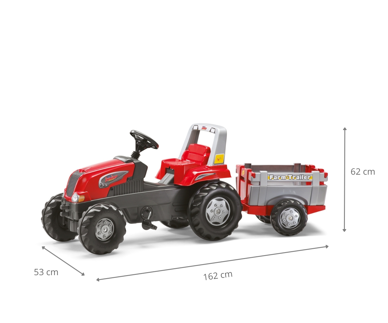 Rolly Toys 800261 Traktor Rolly Junior RT z przyczepą Czerwony — zdjęcie 15