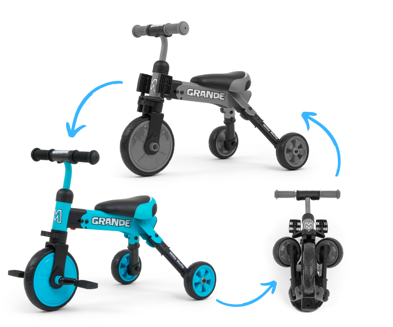 Milly Mally Rowerek 2w1 Grande Blue — zdjęcie 4